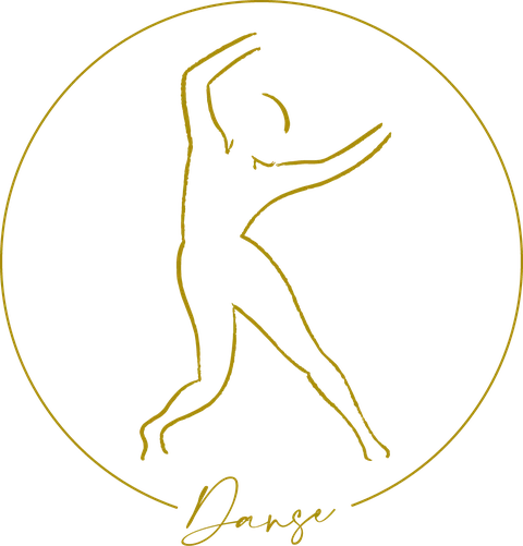 Dessin au trait doré : une silhouette qui danse